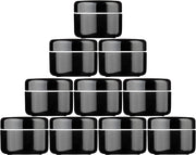 Luxe cosmetica potje 10 stuks - 15ml - zwart glans - leeg potje - draaideksel - nail art potje - creme potje
