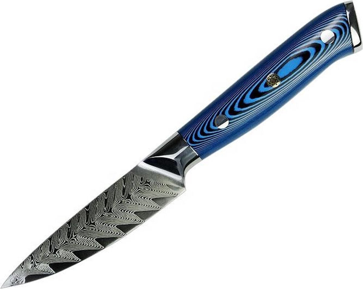 Damascus Mes - Professioneel - Paring - 19cm - Damast staal - Japans mes - Damast mes - Schilmes - 67 Lagen - Vlijscherm - Keukenmes - Chef - 3.5 inch
