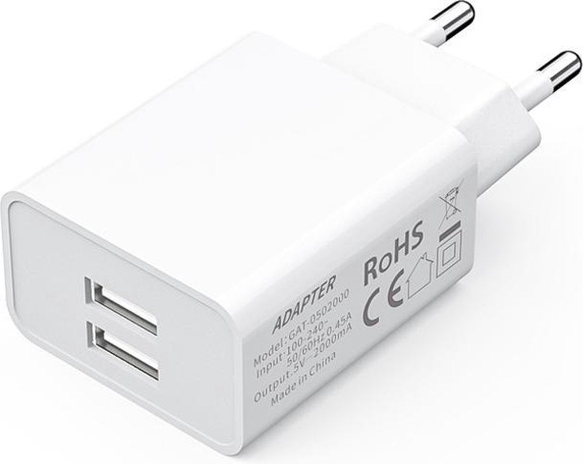 Snel opladen tegelijkertijd USB lader reislader 5V 2A Dual poorten USB Oplaad Stekker met 2 USB Poorten - Oplader USB lader - 5V 2A Dual-poorten USB - Reislader Adapter Dubbel USB Stopcontact Wall Charger - Apple Samsung Huawei - Gratis verzending