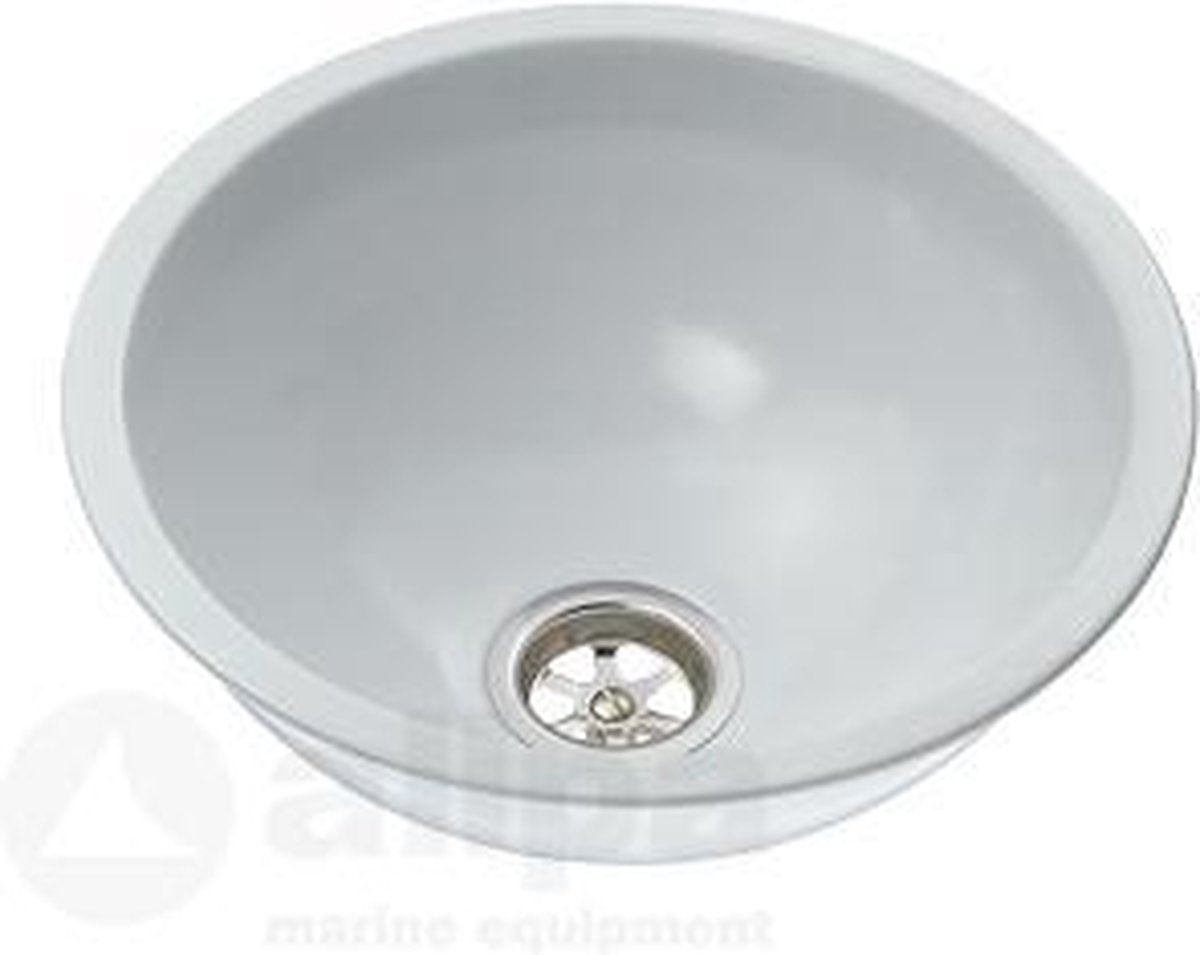 Allpa ronde witte epoxy-gecoate RVS Spoelbak 33 cm