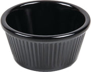 Melamine geribbelde ramekin - zwart - 8