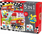 Kiddy Kinderpuzzel Auto's - 5 in 1 Puzzel
