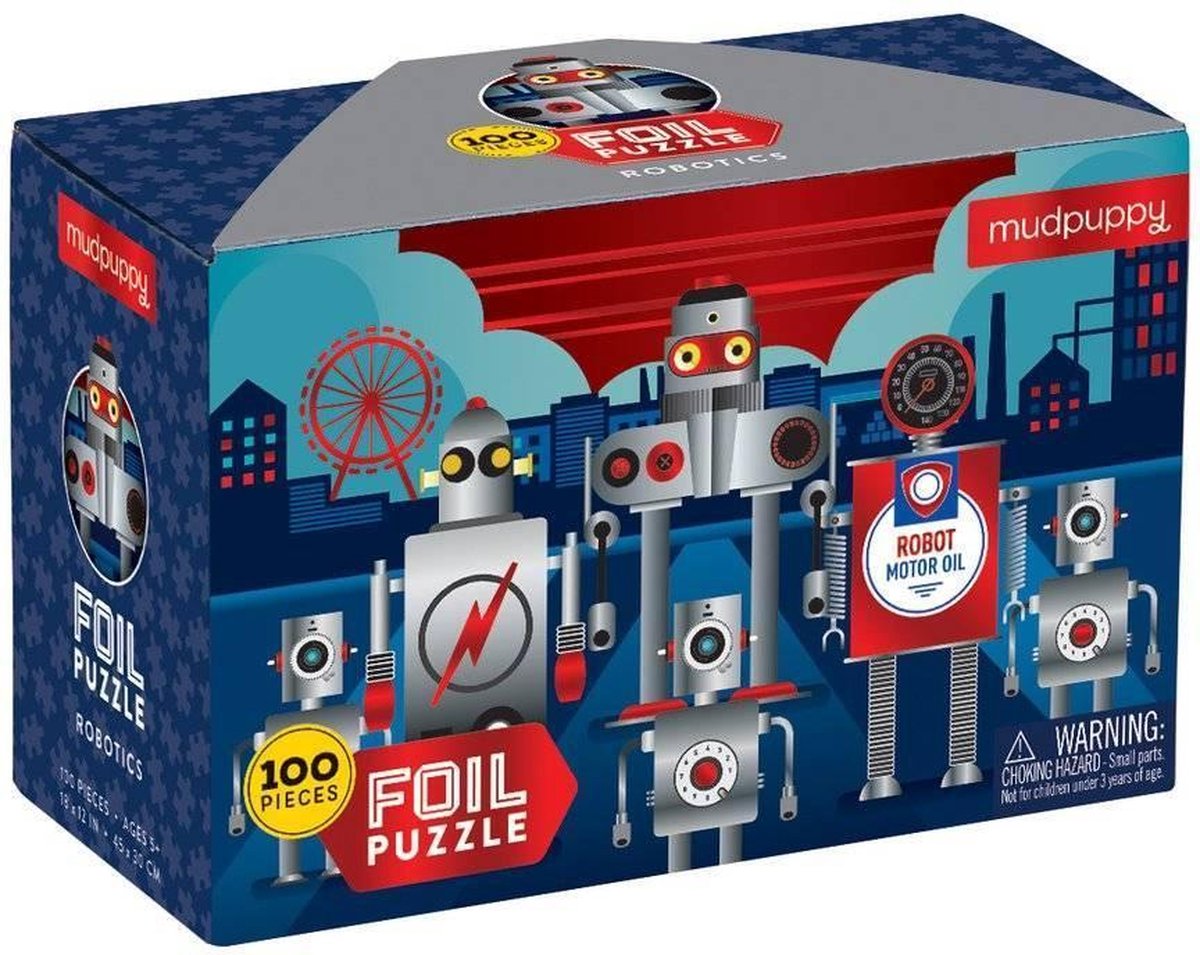 Mudpuppy Robot puzzel met folie 100 stukjes