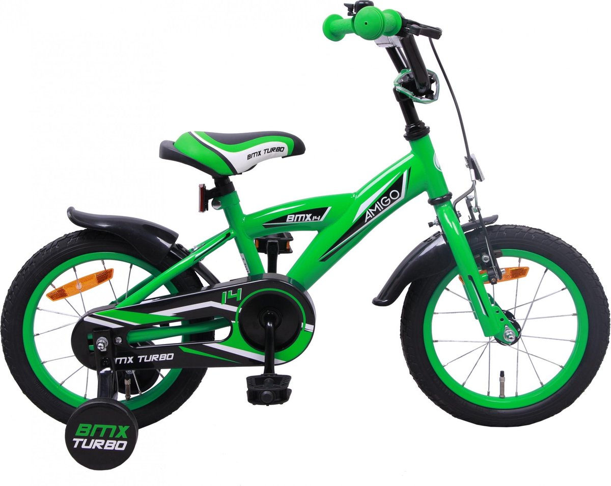 AMIGO BMX Turbo - Kinderfiets 14 inch - Jongens - Groen