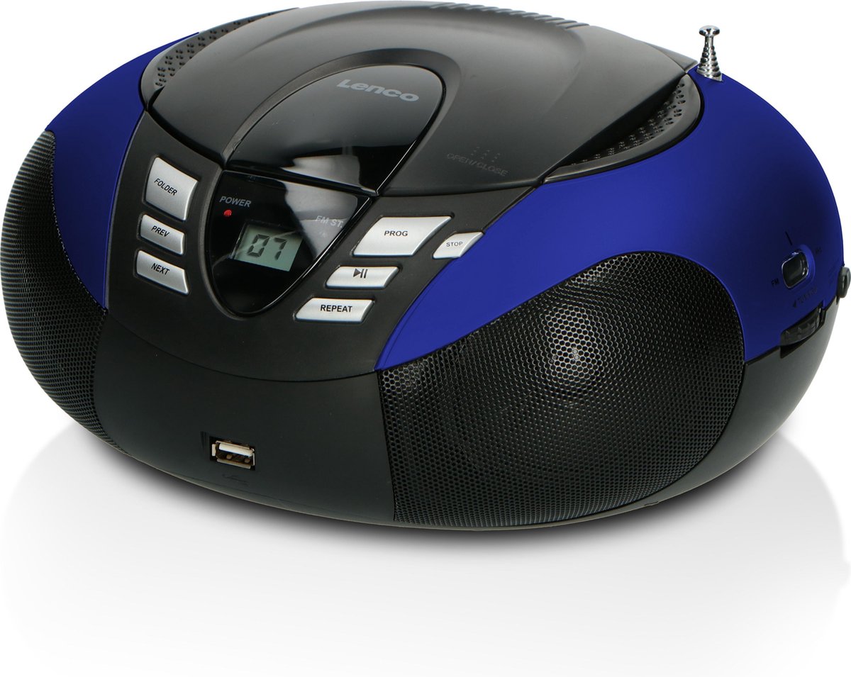 Lenco SCD-37 USB Blue - Radio CD-speler met MP3 optie en USB - Blauw