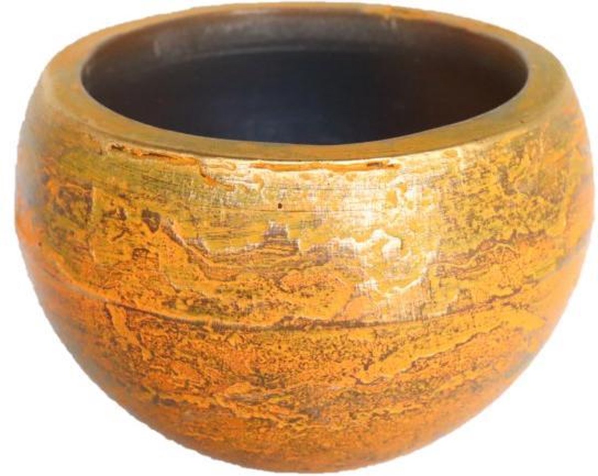 Terracotta loft rustiek ronde windlicht (incl. 3 uur theelicht)