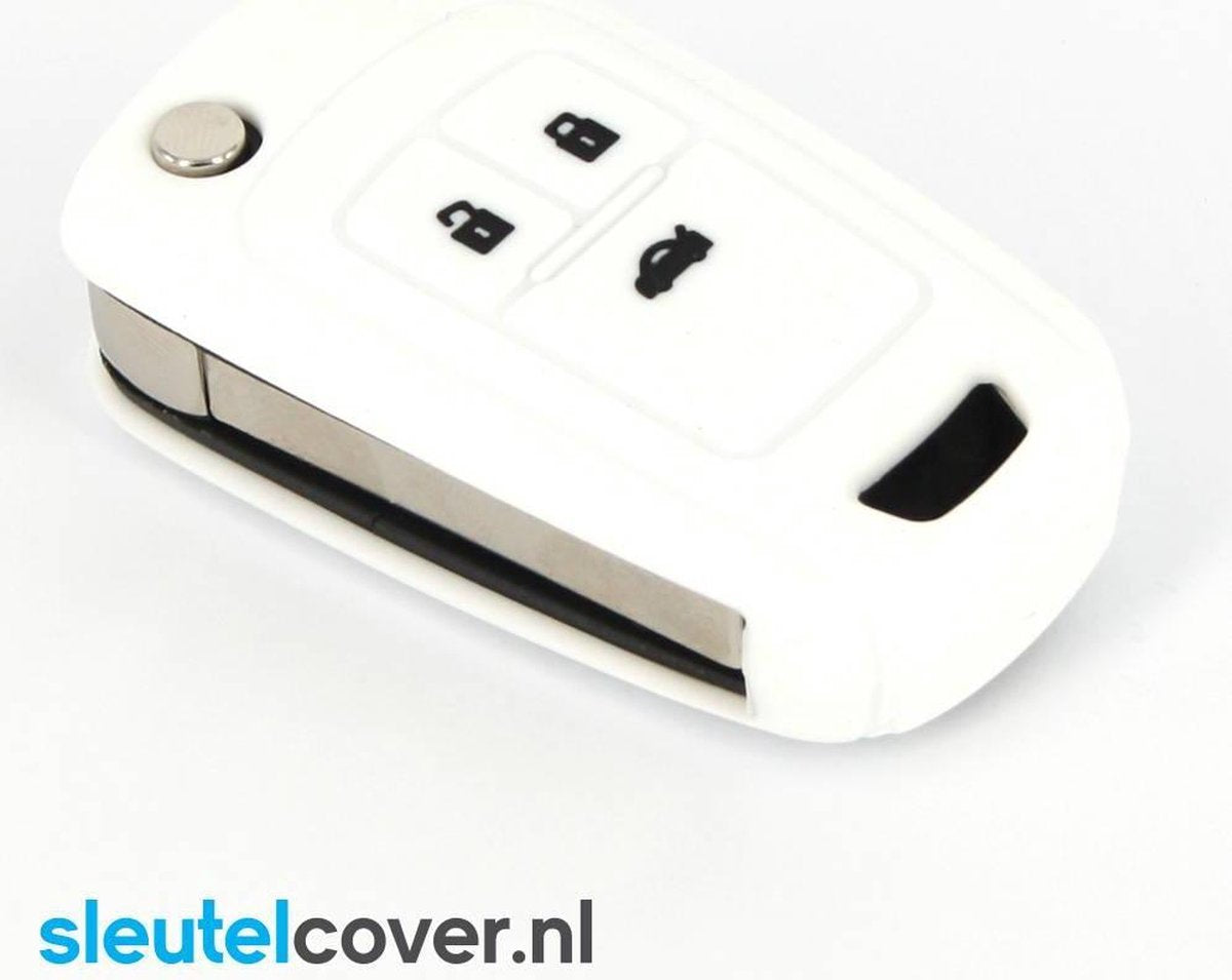 Opel SleutelCover - Wit / Silicone sleutelhoesje / beschermhoesje autosleutel
