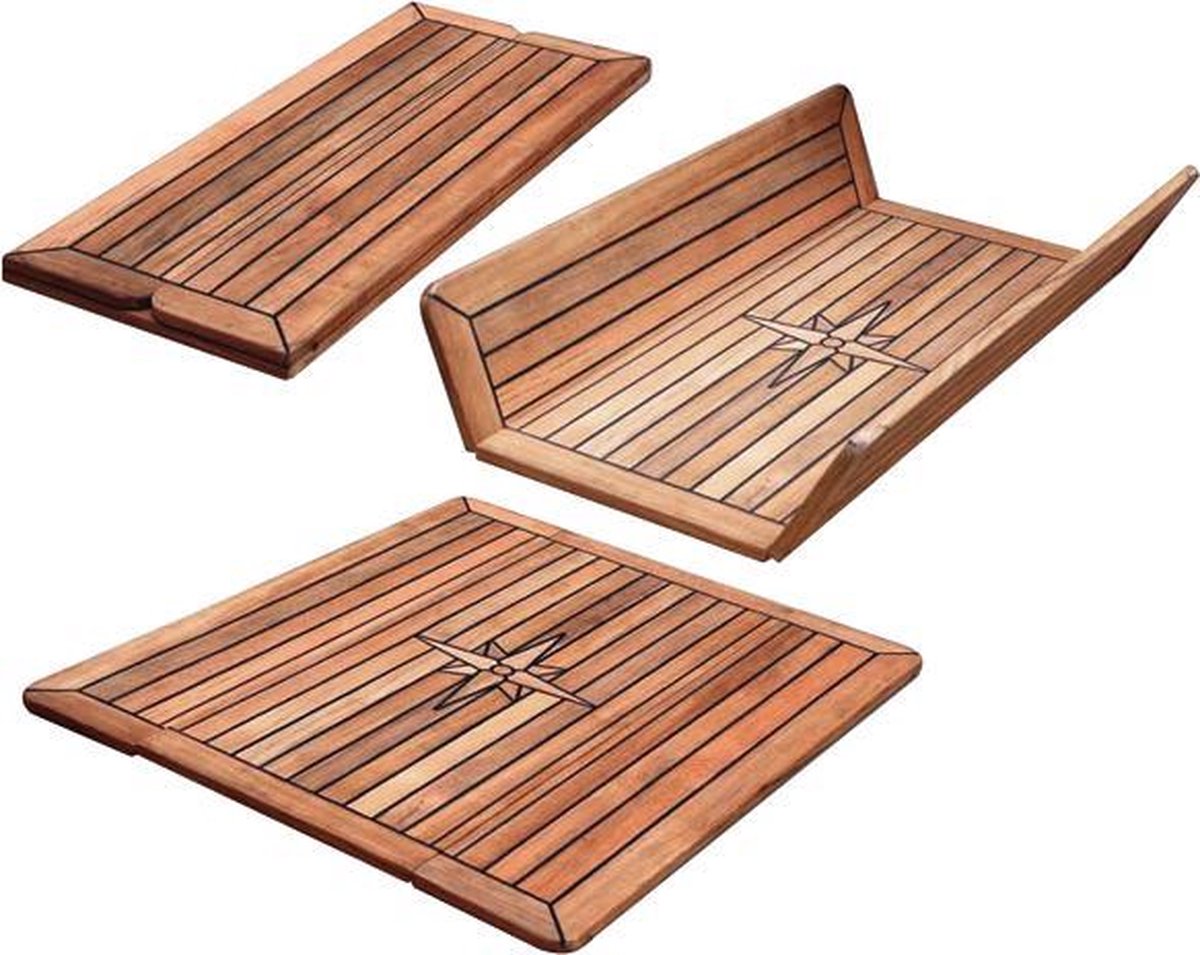 EUDE Wing teakhouten opklapbaar Tafelblad 34/68 x 80 cm