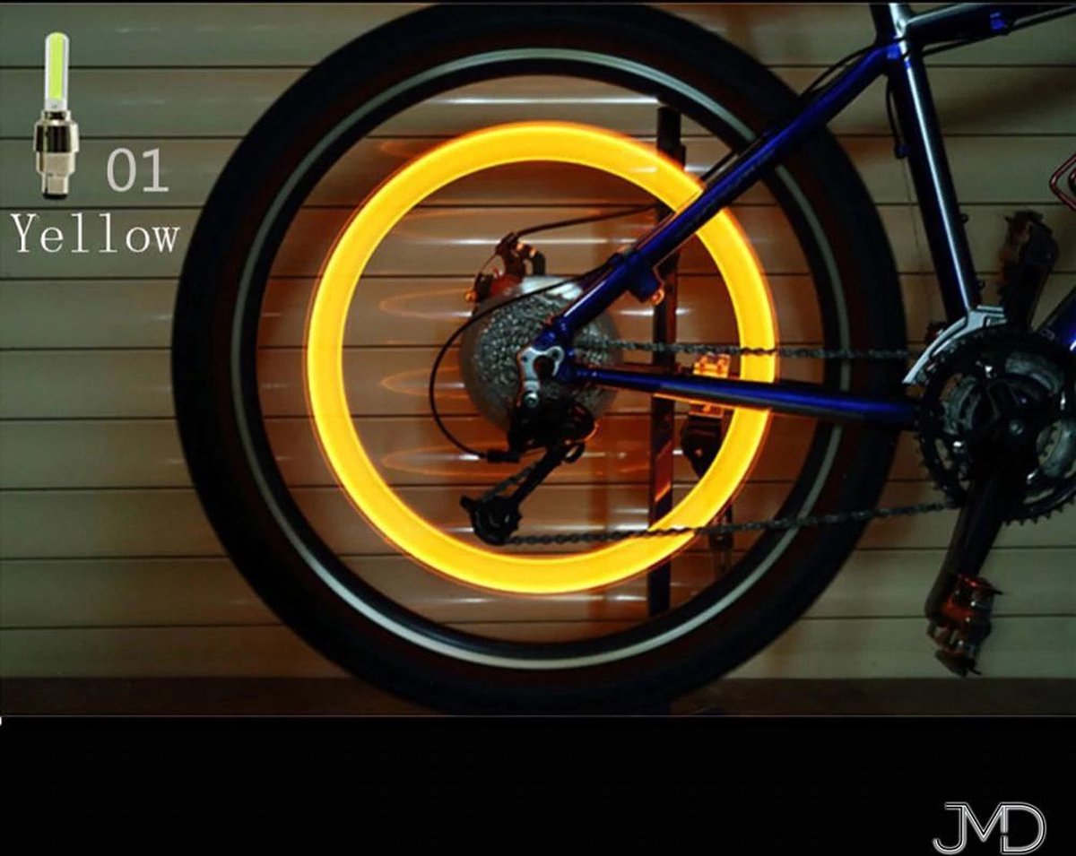 Spaakverlichting - Wielverlichting - LED-spaaklicht - Fietslamp - Kinderfiets - Set van 2 - Geel