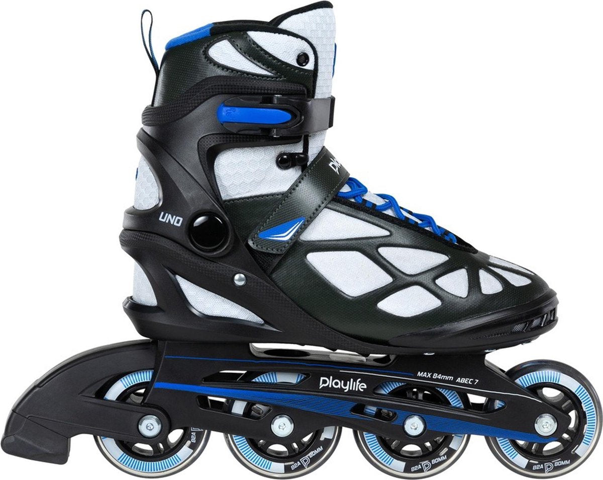Playlife Uno Inlineskates - Maat 46 - Unisex - Zwart - Wit - Blauw