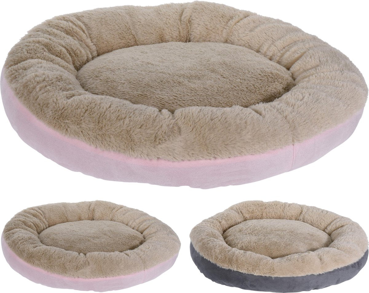 RelaxPets - Hondenmand - Hondenkussen - Donut - Lekker Slapen - Pluche - Mand - Grijs