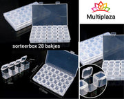 Sorteerdozen 2 STUKS " Multiplaza" met ● 2x 28 bakjes ● diamond painting - kralen - sieraden - glitter - opbergdoos - organizer - ect