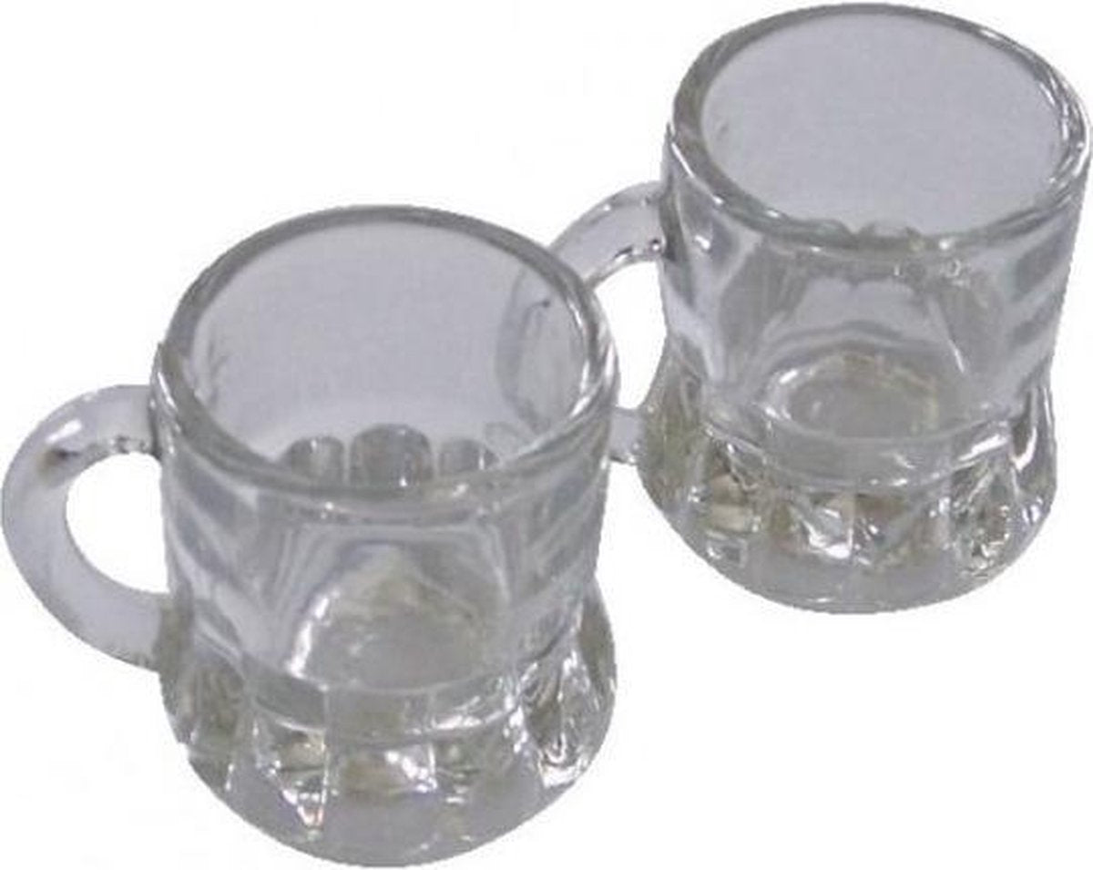 60x Shotglas/borrelglas bierpul glaasjes/glazen met handvat van 2cl - Party glazen