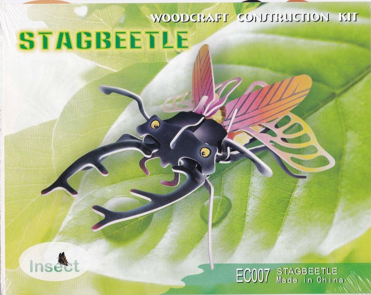 3D Puzzel Bouwpakket Kever - hout - gekleurd