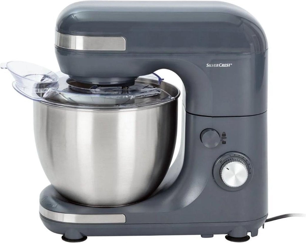 SILVERCREST® Keukenmachine Antraciet - 650 W - Mengkom van 5 Liter - 8 standen