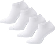 Bamboe Sneakersokken | Bamboe Enkelsokken | Bamboe Sokken | Anti-zweet Sokken | Naadloze Sokken | 4 Paar - Wit | Maat: 39-42 | Merk: Bamboosa