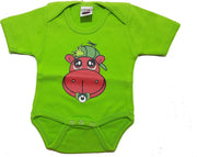 LOGO STAR - Rompertje - maat 56 - 0/2 maanden - groen / roze met print - set van 2