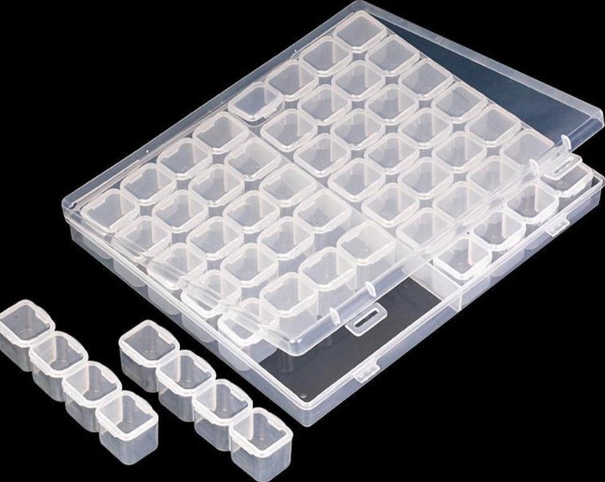 Opbergs doos - Diamond painting - Bakjes - Sorteerdoos - 56 stuks NU MET GRATIS STICKERVEL