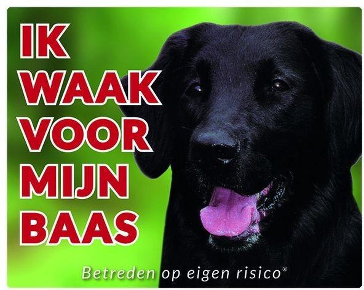 Flatcoated Retriever Waakbord - Ik waak voor mijn