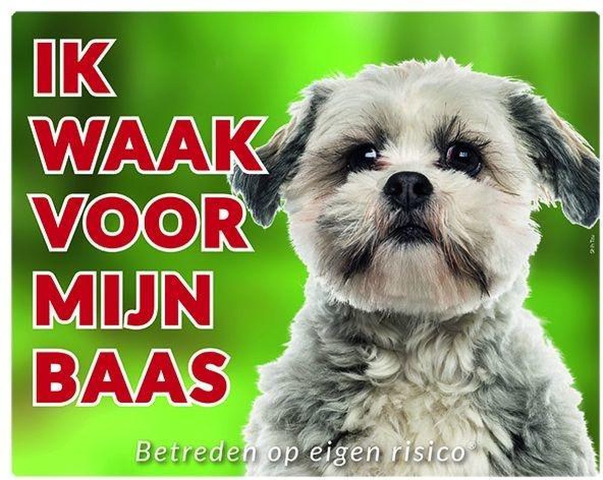 Shih Tzu Waakbord - Ik waak voor mijn baas