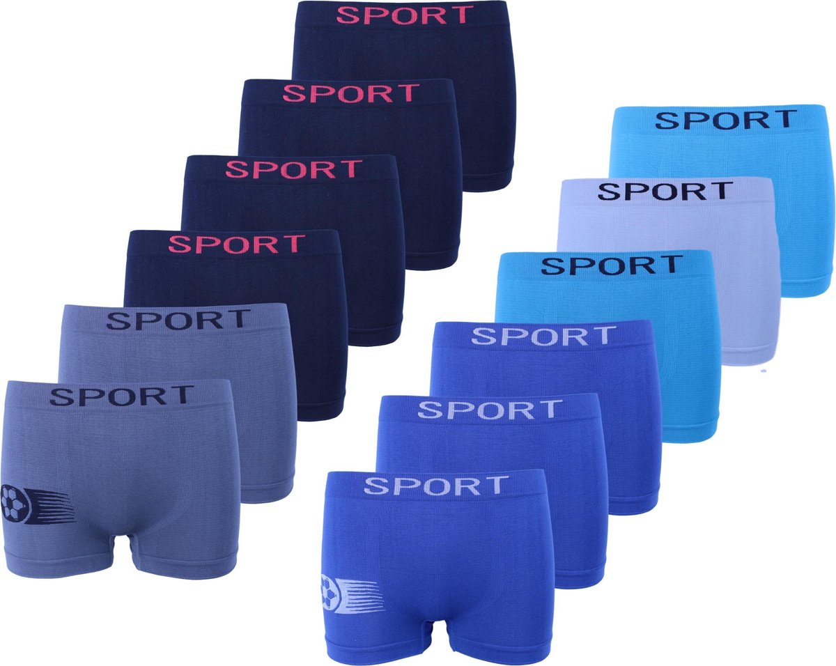 Microfiber Boxershort jongens SJ60 - Jongens ondergoed - VOORDELIGE 12 PACK 10-12 jaar 146/158
