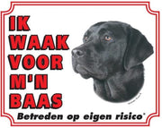 Waakbord 18 Labrador Zwart 20x25cm