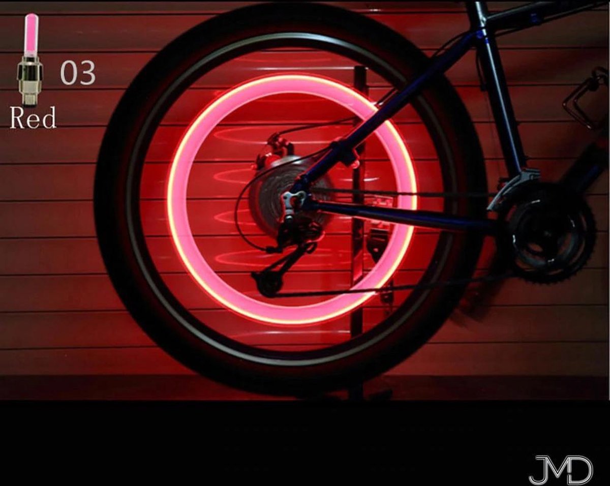 Spaakverlichting - Wielverlichting - LED-spaaklicht - Fietslamp - Kinderfiets - Set van 2 - Rood