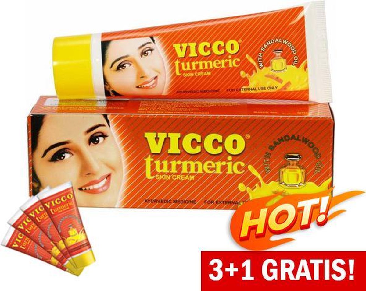 Vicco Turmeric Skin Cream 50g | 3+1 Gratis SUPERAANBIEDING 31 EURO!