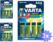 Varta Oplaadbare batterij AAA HR3 800mAh - 12 Stuks (3 Blisters a 4st)