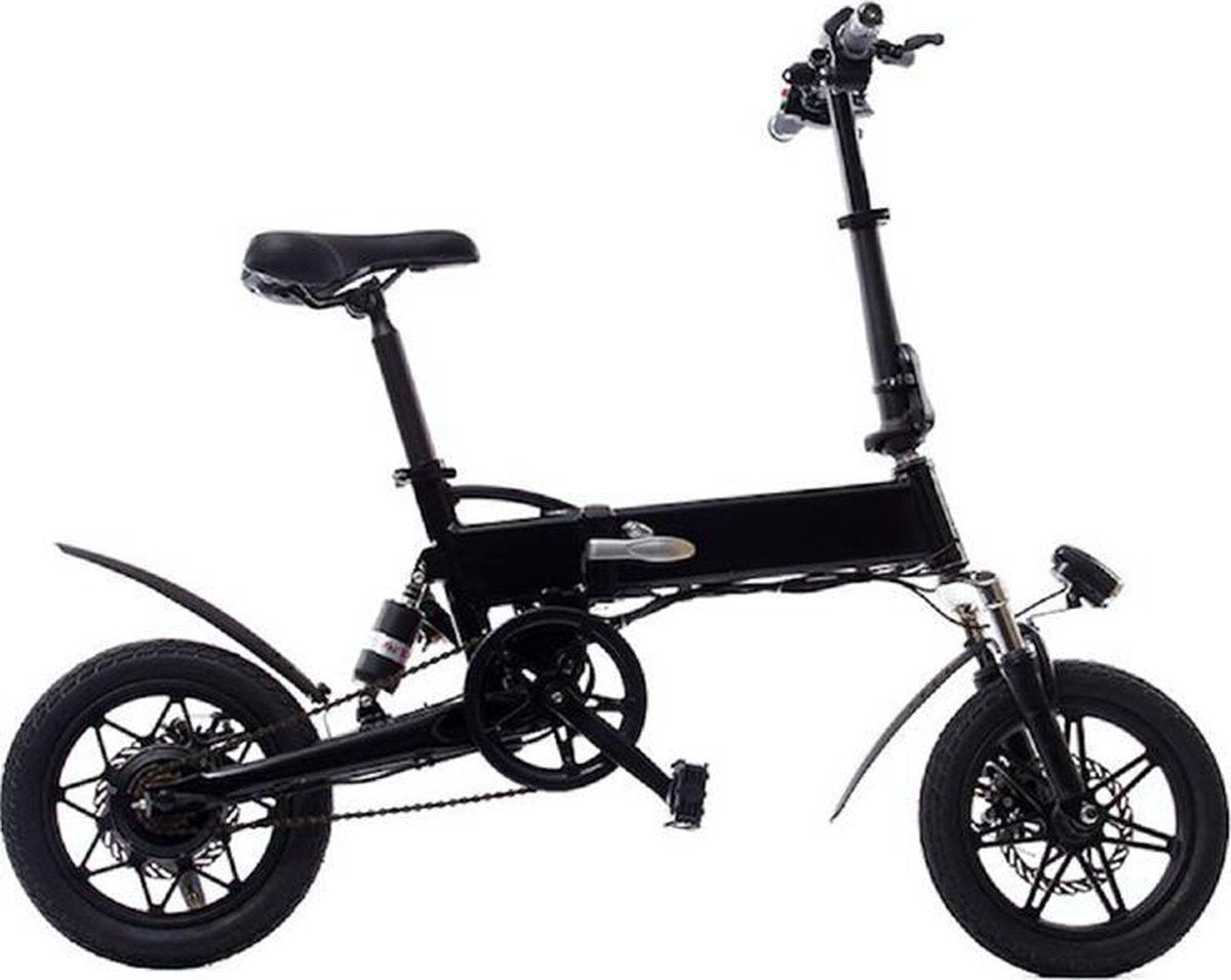 Elektrische vouwfiets zwart 250w 36v | opvouwbare e-bike | vouwfiets elektrisch zwart