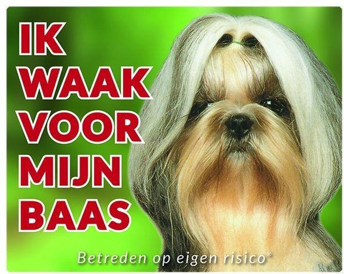 Shih Tzu Waakbord - Ik waak voor mijn baas