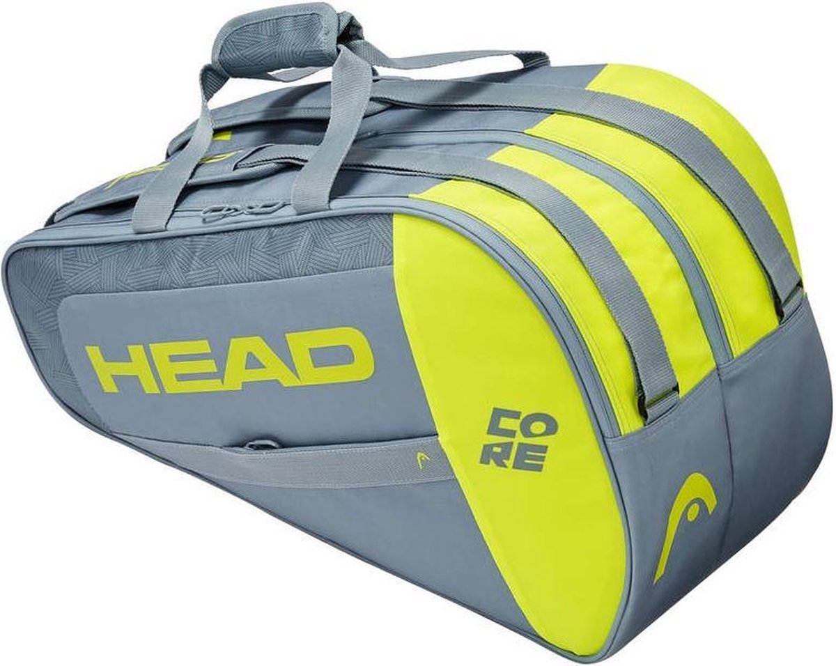 Head Core Padel Tas Combi racketbag - grijs/geel