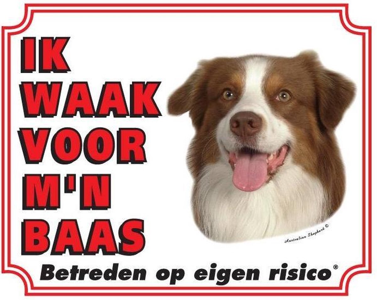 Australian Shepherd Waakbord - Ik waak voor mijn