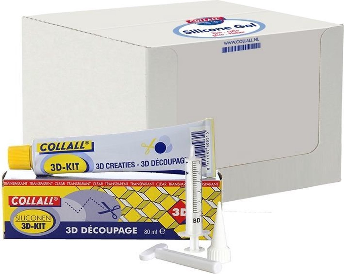 12 tubes Collall 3D Silicone Kit/Gel á 80ml met spuitje
