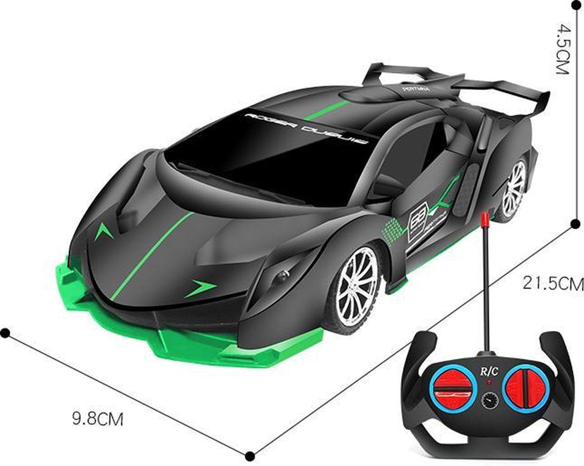 Jotechs - RC Auto - Race Speelgoedauto Groen - RC Auto - Geschikt Voor Kinderen Vanaf 3 Jaar - Nieuw Model 2021