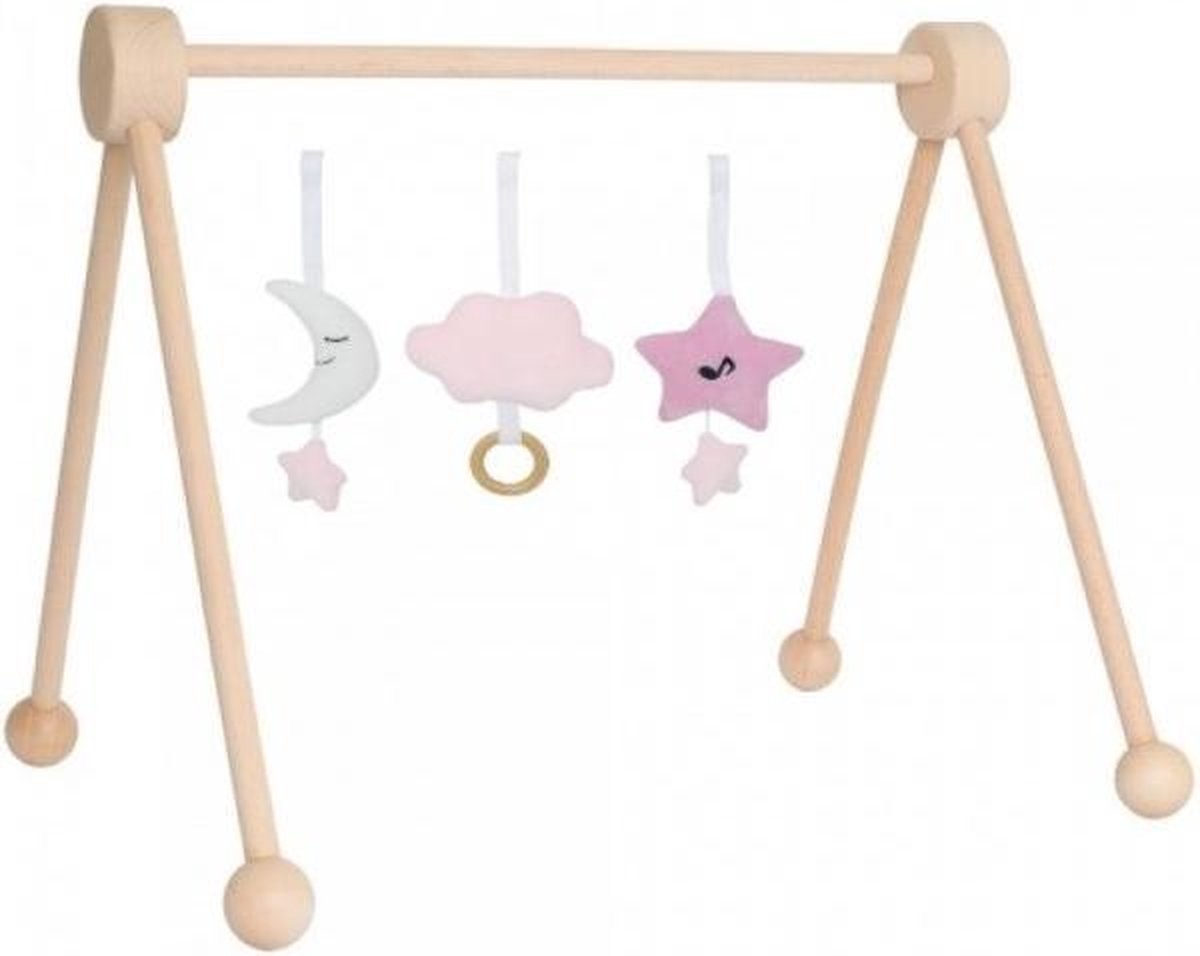 Jabadabado Babygym Hout Met Speeltjes Roze