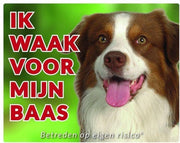 Australian Shepherd Waakbord - Ik waak voor mijn baas