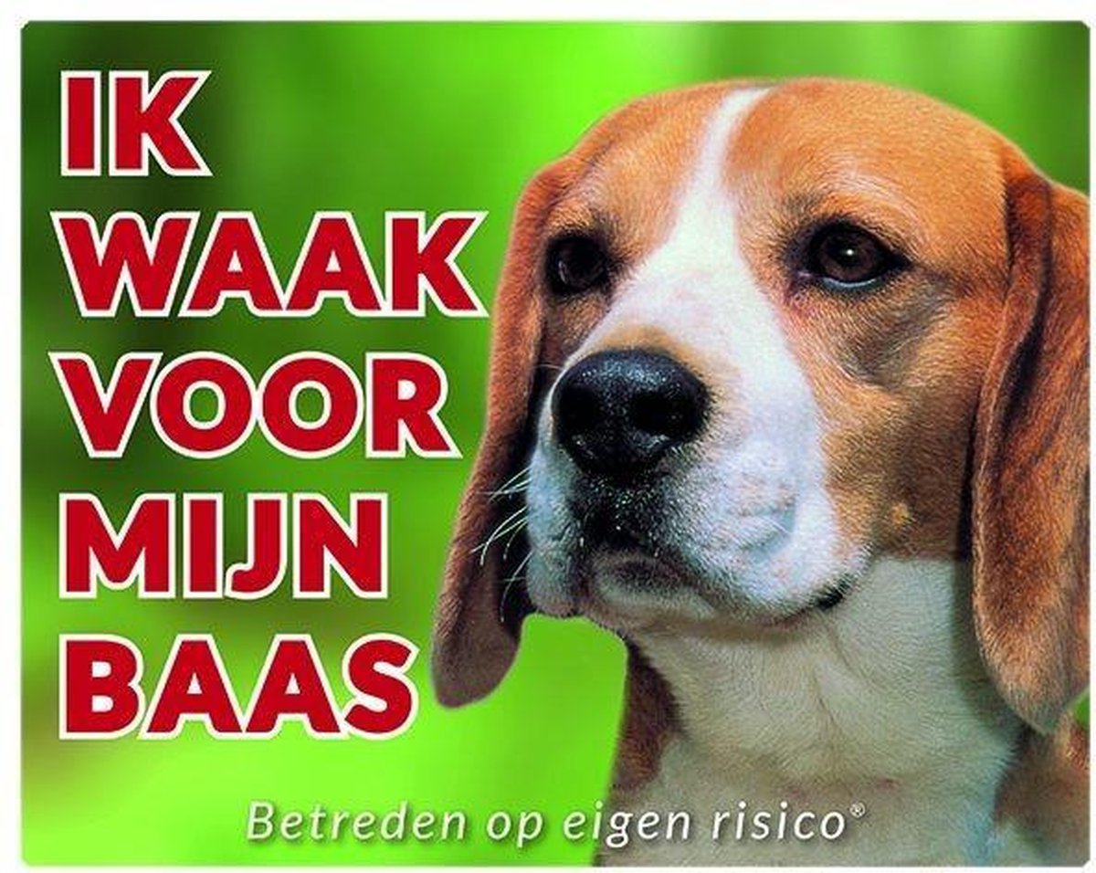 Beagle Waakbord - Ik waak voor mijn baas
