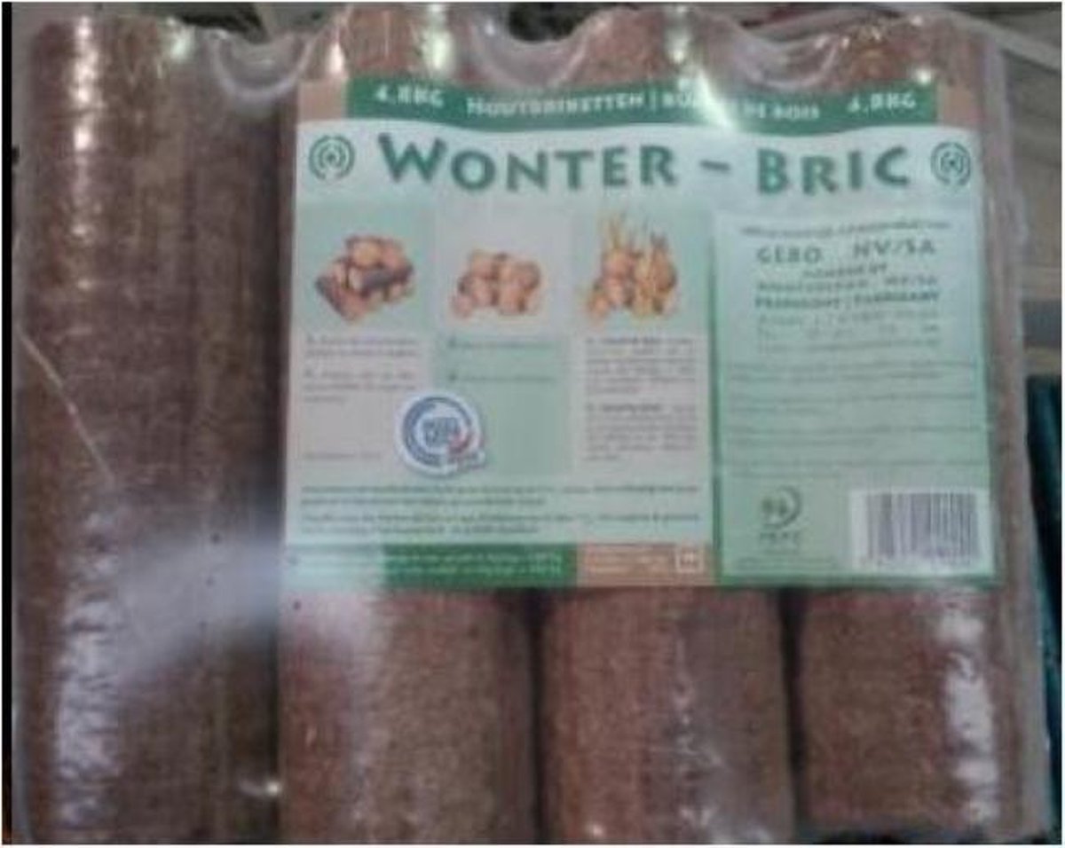 HOUTBRIKETTEN eik en beuk Wonter-Bric  - beter dan brandhout of houtskool !