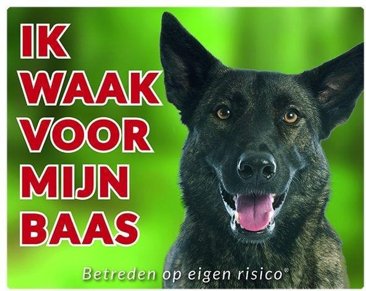Hollandse Herder Waakbord - Ik waak voor mijn baas