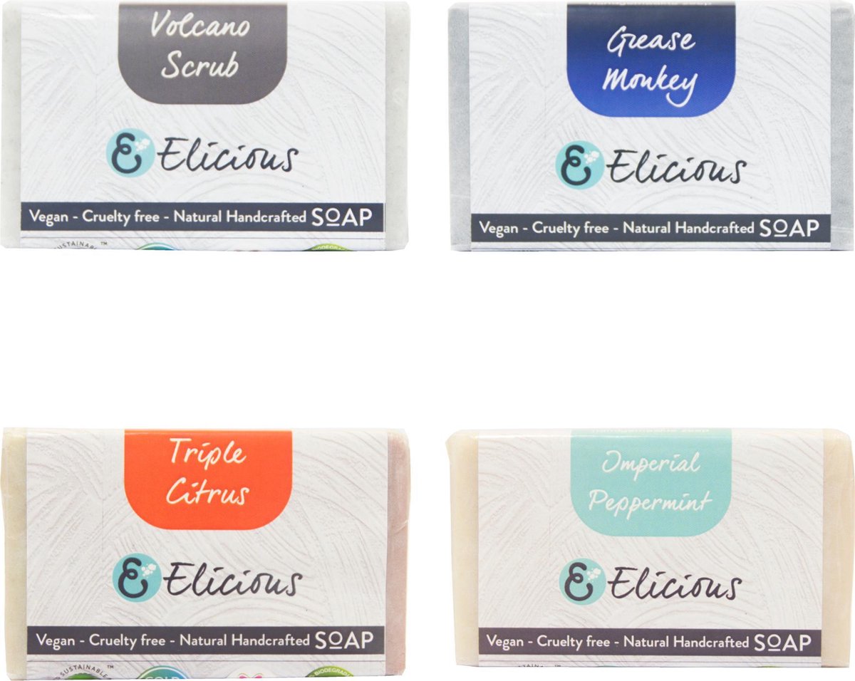 Elicious handgemaakte zeep set van 4 Rainforest