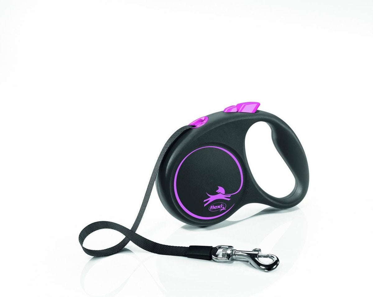 Flexi Rollijn Design - Zwart / Roze - S