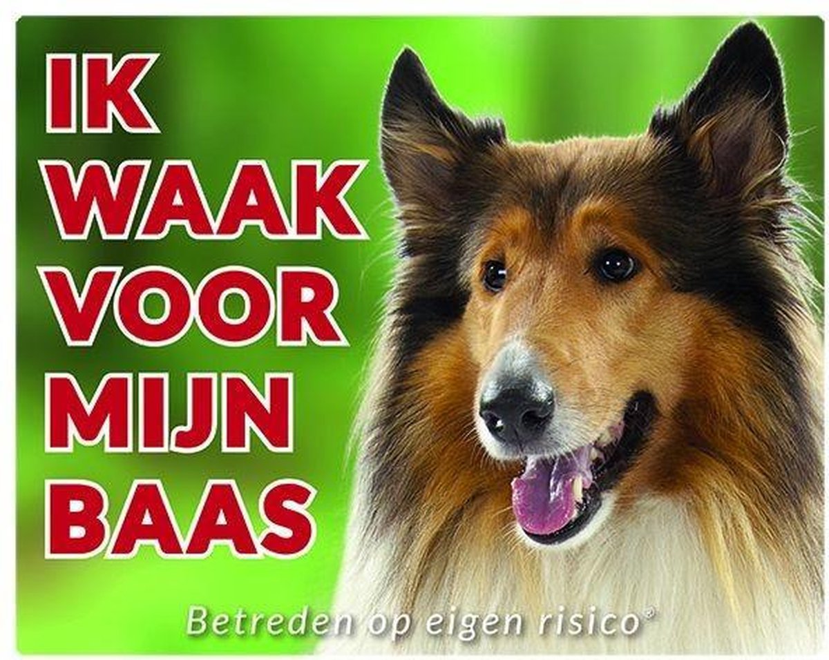 Schotse Herder / Collie Waakbord - Ik waak Bruin