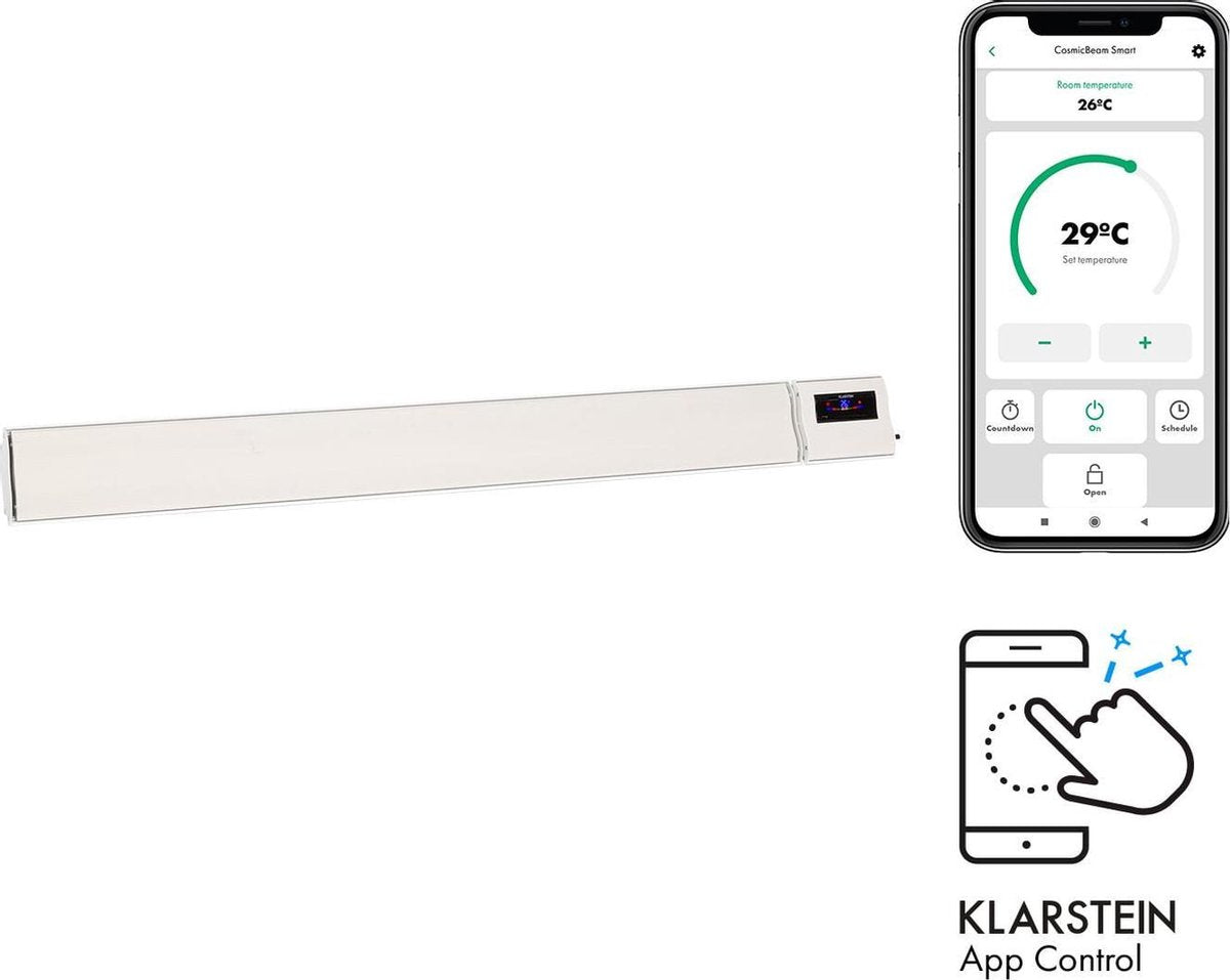 Klarstein Cosmic Beam Smart 24 infrarood terrasverwarming 2400W app-bediening wit