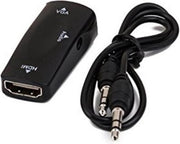 HDMI Female naar VGA F + audio omvormer adapter - Zwart