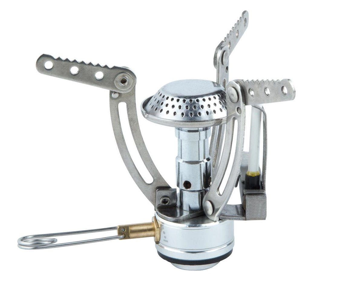 MacGyver Mini gasbrander RVS - Kookbrander - 10 cm - Elektronische ontsteking - Gasregelaar
