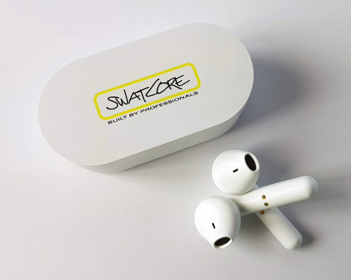 SwatCore Brushed TWS  / V80-SCB1 / Wit / draadloze oordopjes / bluetooth 5.0 / hoofdtelefoon / earphones / wireless earphones / touch screen / noise cancelling / oplaadbaar