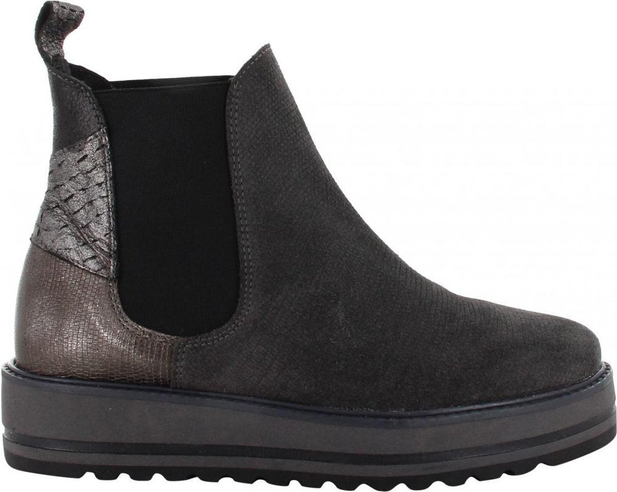 Tango | Bee striped 42-a grey patchwork chelsea - black/dark grey sole | Maat: 39