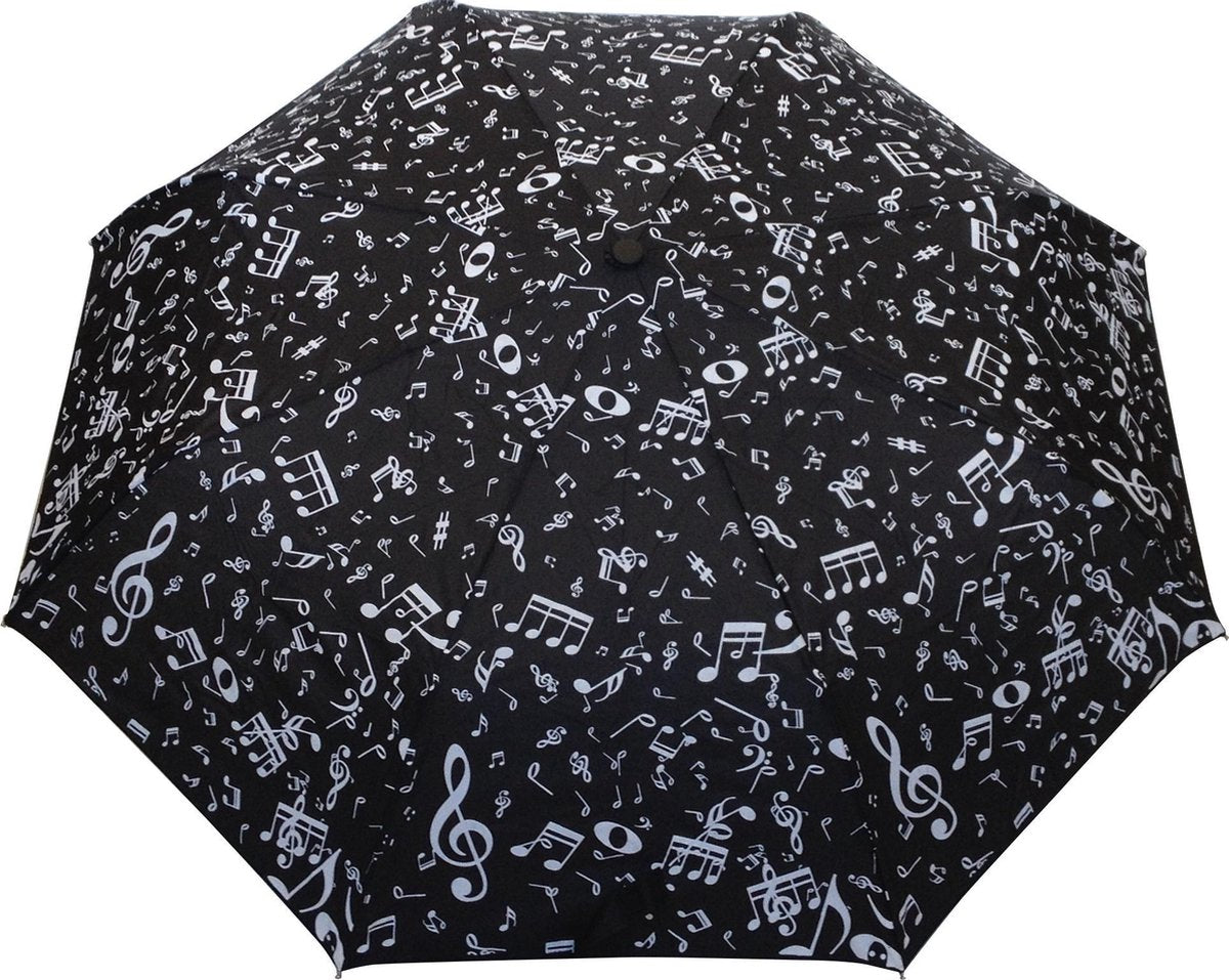 Smati Music  Opvouwbare Paraplu - Compact Auto - Auto Open/Dicht - ø 90 cm - Music   Zwart