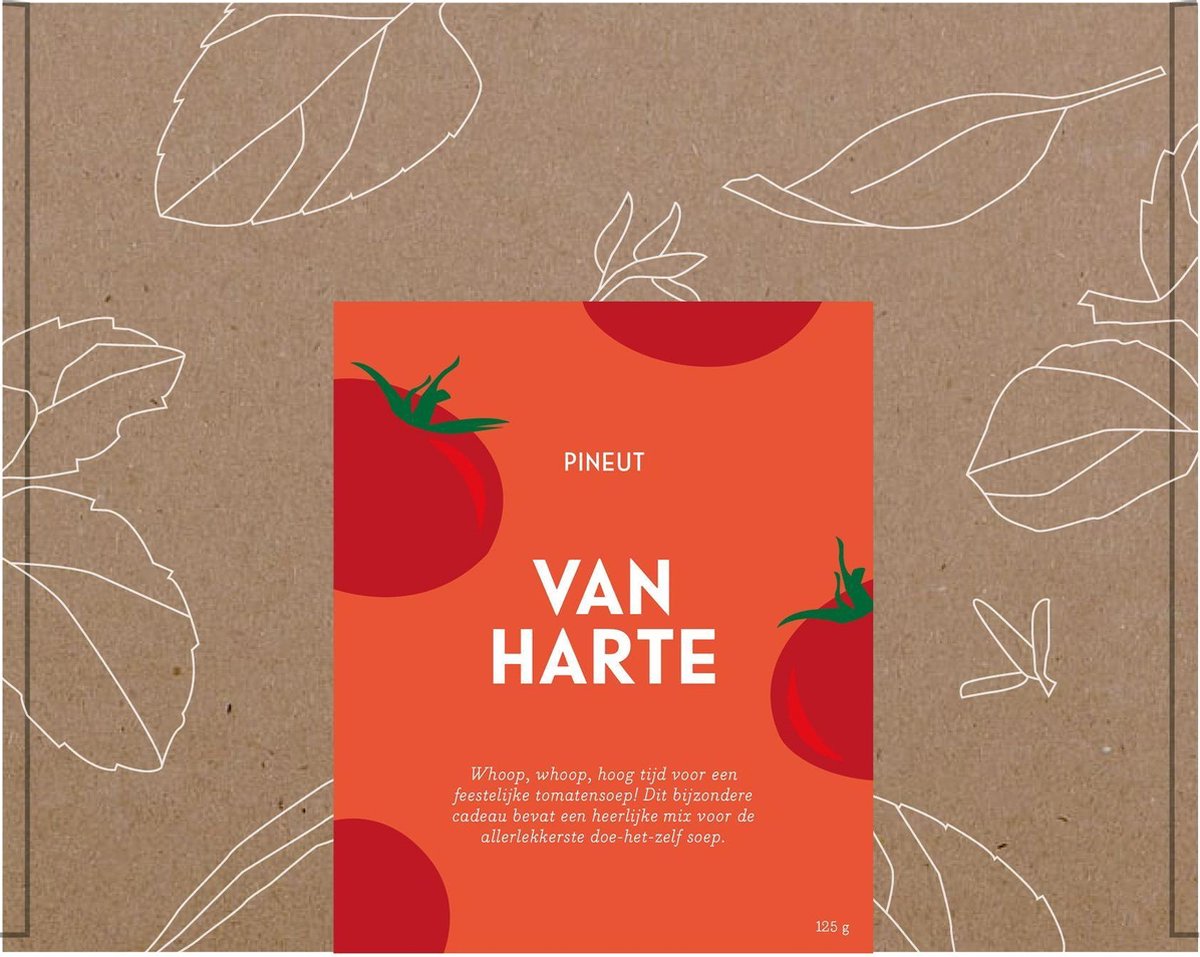 Pineut Brievenbusdoosje Soep - Van Harte - Tomatensoep